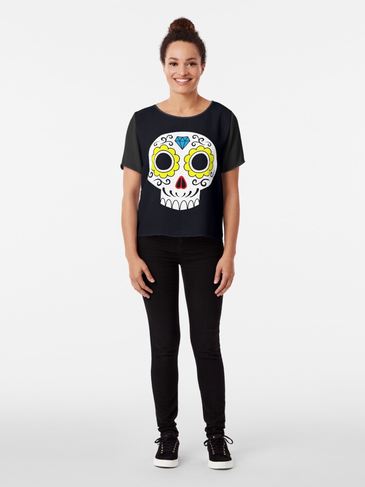 Alternate view of Sugar skull for a cake Chiffon Top