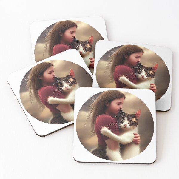 Item preview, girl with the cat AI designed and sold by SBlagojevic.