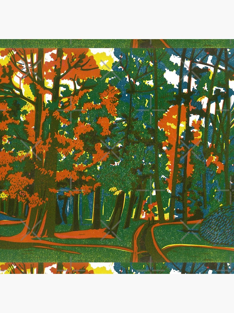 Bournemouth Gardens - Original linocut by Francesca Whetnall by Cecca-Designs