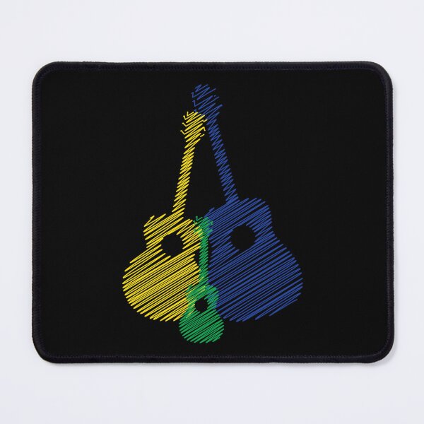 Item preview, Artistic Acoustic Guitar Design Blue Yellow Green Classic T-Shirt designed and sold by lliquegebrabt.