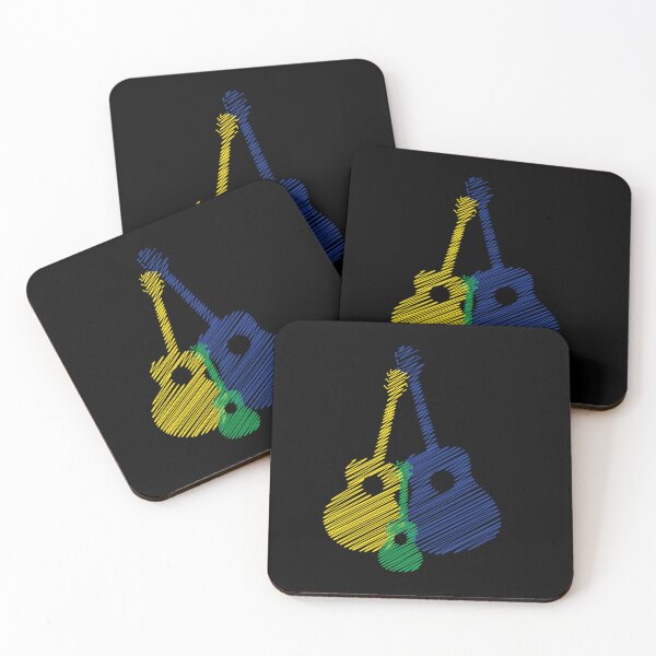 Item preview, Artistic Acoustic Guitar Design Blue Yellow Green Classic T-Shirt designed and sold by lliquegebrabt.