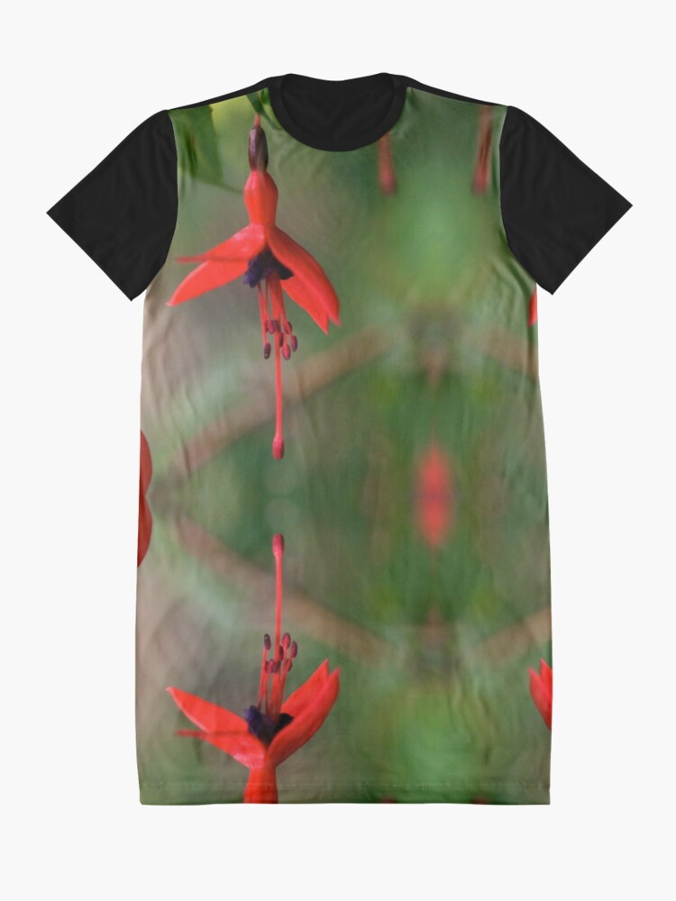 Alternate view of Single Wild Fuchsia Flower, Loch Na Fooey Graphic T-Shirt Dress