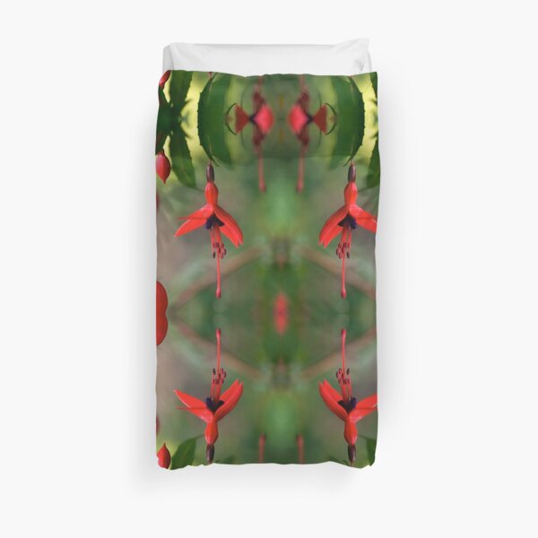 Single Wild Fuchsia Flower, Loch Na Fooey Duvet Cover