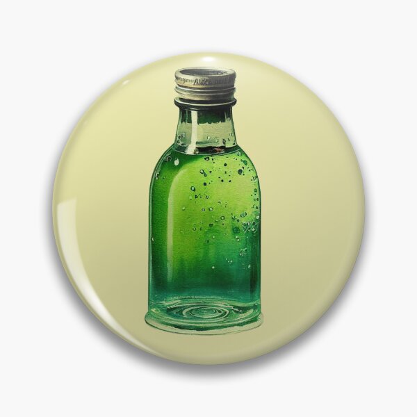 Item preview, Green watercolor bottle. designed and sold by zoomzoomies.