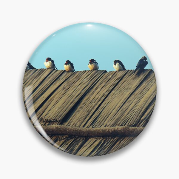 Item preview, Swallows Flock, Birds Perching Thatched Roof designed and sold by worldways.