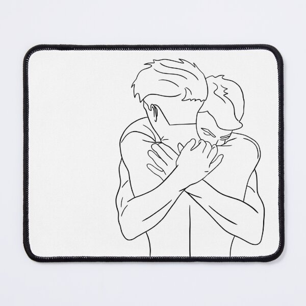 Item preview, Gay Men Hugs | Gay Men Cuddles Line Art designed and sold by Regenbogenn.