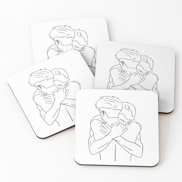 Item preview, Gay Men Hugs | Gay Men Cuddles Line Art designed and sold by Regenbogenn.