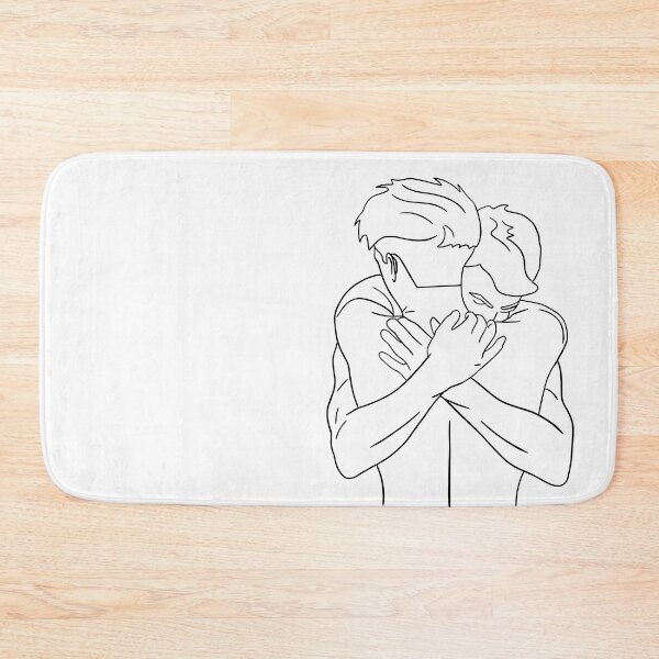 Item preview, Gay Men Hugs | Gay Men Cuddles Line Art designed and sold by Regenbogenn.