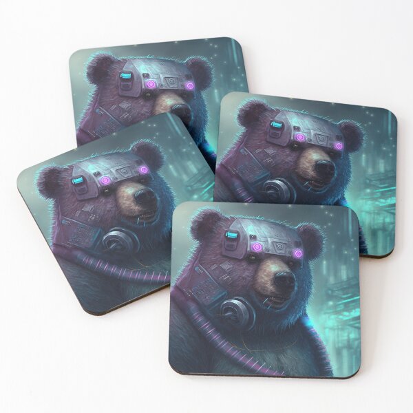 Item preview, Cyberpunk bear futuristic designed and sold by AnimalArtPhotos.