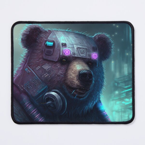 Item preview, Cyberpunk bear futuristic designed and sold by AnimalArtPhotos.