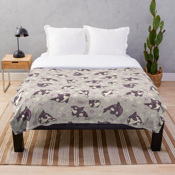 Jelly bean orcas Throw Blanket
