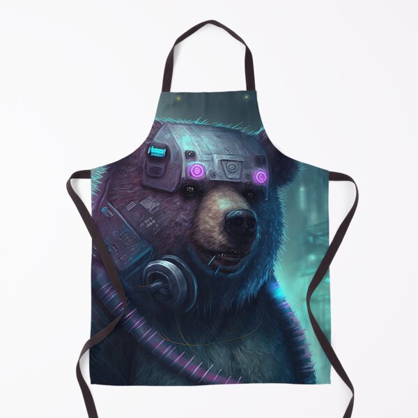 Item preview, Cyberpunk bear futuristic designed and sold by AnimalArtPhotos.