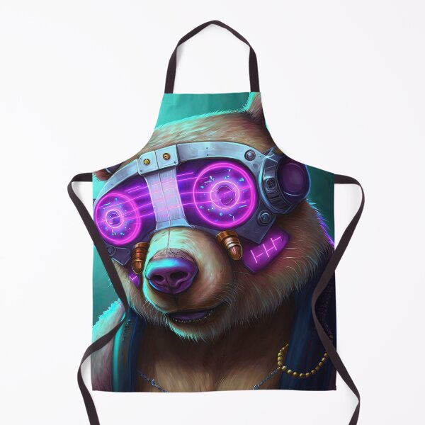 Item preview, Cyberpunk bear futuristic style designed and sold by AnimalArtPhotos.