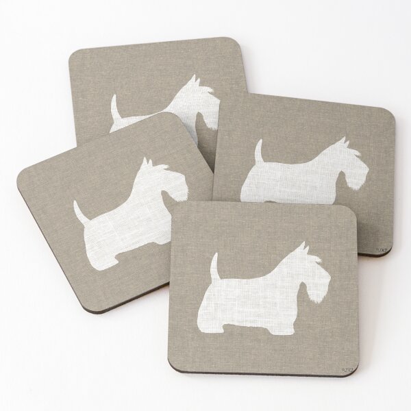 Item preview, White Scottish Terrier Silhouette(s) designed and sold by Jenn Inashvili.