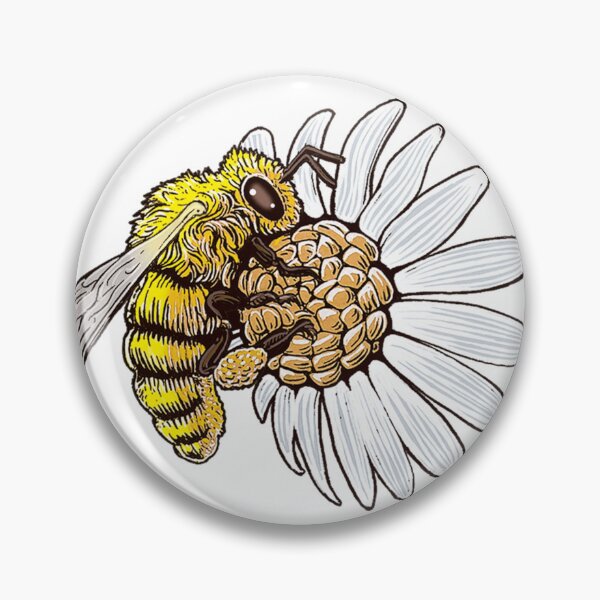 Item preview, Bee collecting daisy pollen designed and sold by Ty Meier.