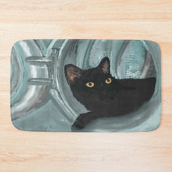 Item preview, Black Cat Hiding in the Washing Machine designed and sold by LisWilliams.
