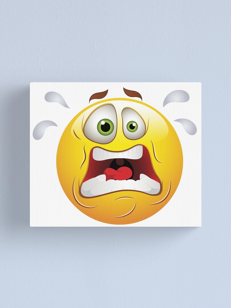 Alternate view of Frightened Smiley Face Emoticon Canvas Print
