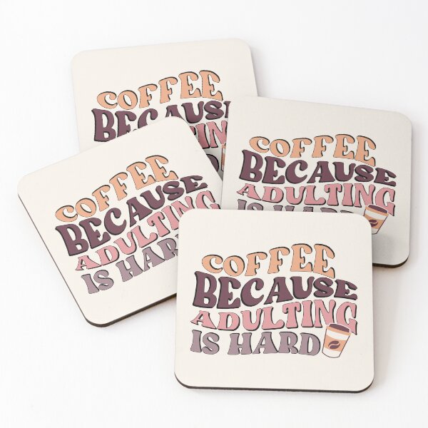 Item preview, Cool Vintage Coffee Quote - "Coffee - Because Adulting is Hard" designed and sold by hotsaucefactory.