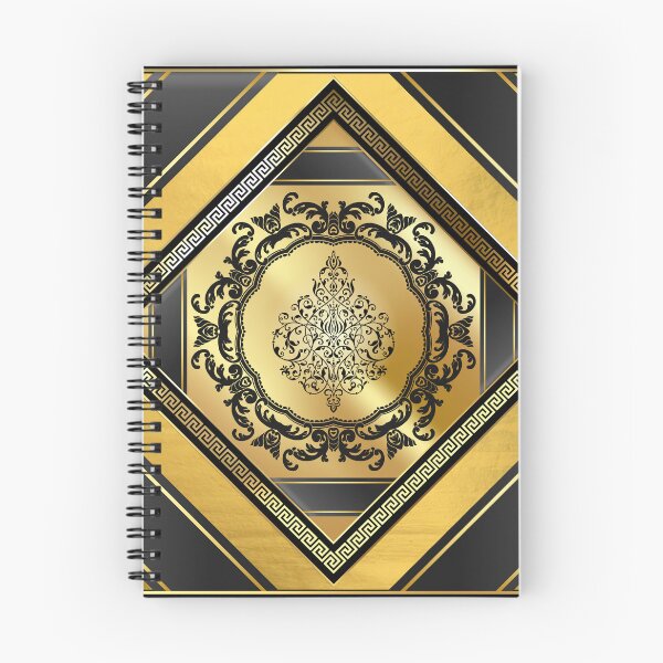 Item preview, Gold Greek Key White Black Gold Floral Center designed and sold by Yiorgos Designs.
