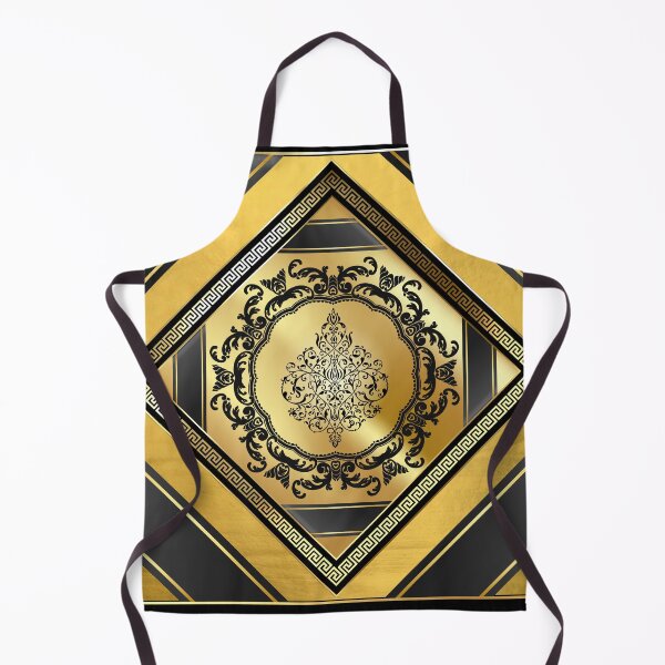 Item preview, Gold Greek Key White Black Gold Floral Center designed and sold by Yiorgos Designs.