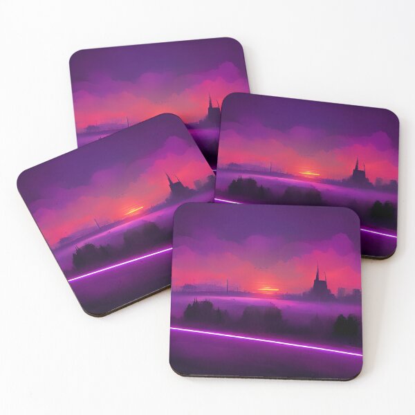 Item preview, SA2158(The sun is setting over a foggy field, synthwave sunset) designed and sold by aryan-gallery.