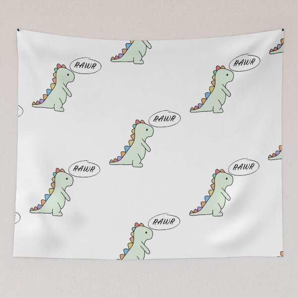 Item preview, Rainbow Dinosaur Rawr designed and sold by MollyJaneArt.