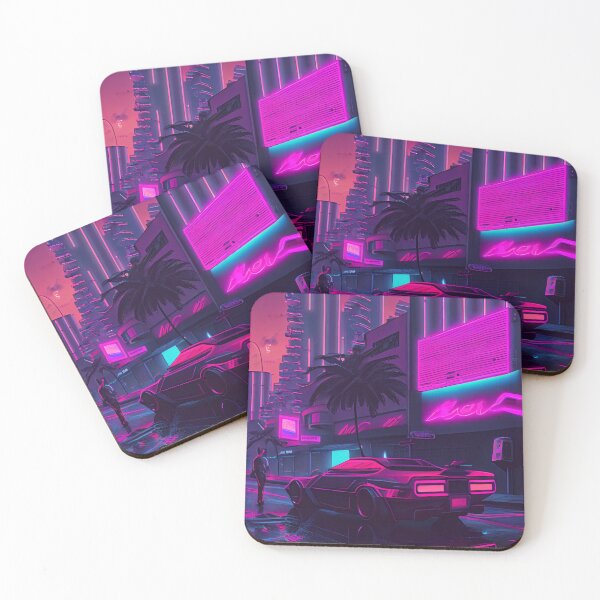 Item preview, SA2175(A man standing next to a car on a city street, synthwave art) designed and sold by aryan-gallery.