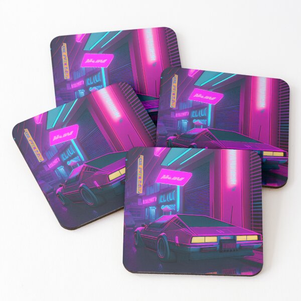 Item preview, SA2177(A car that is sitting in the street, 80s outrun, synthwave art) designed and sold by aryan-gallery.