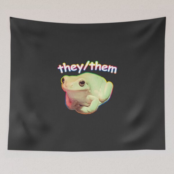 Item preview, lgbt they / them cute frog  designed and sold by HelloShoppy.