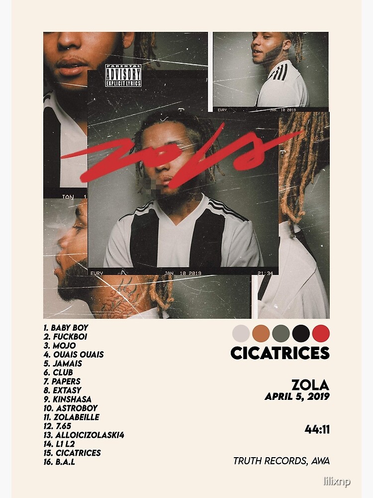 Poster « Cicatrices | Cover D'album De Rap Fr | Zola », Par Lilixnp ...