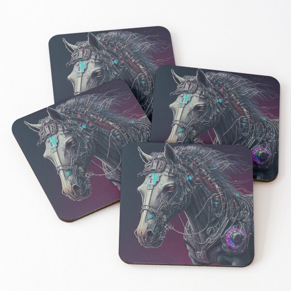 Item preview, Cyberpunk horse from the future designed and sold by AnimalArtPhotos.