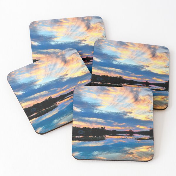 Item preview, Beautiful multicoloured sunset with clouds view from the lake  designed and sold by Durgaa D.
