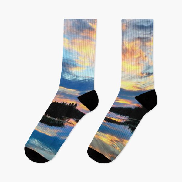 Item preview, Beautiful multicoloured sunset with clouds view from the lake  designed and sold by Durgaa D.