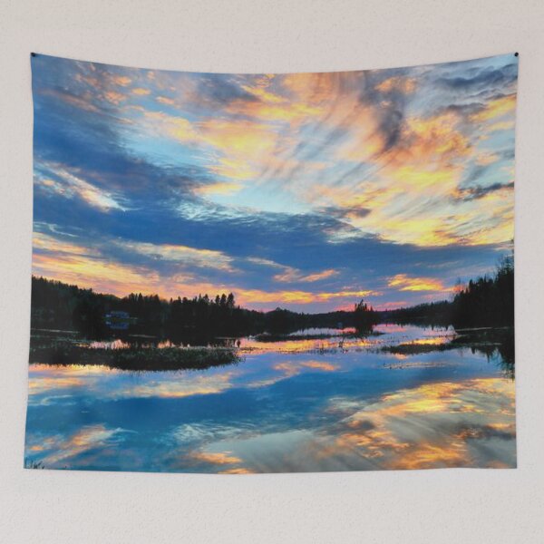 Item preview, Beautiful multicoloured sunset with clouds view from the lake  designed and sold by Durgaa D.