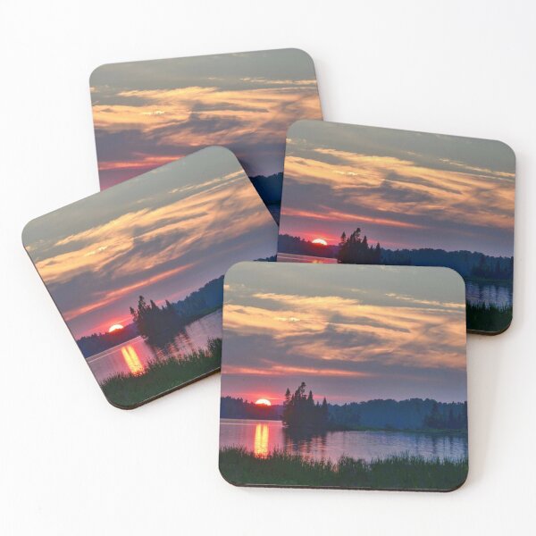 Item preview, Beautiful multicoloured sunset with clouds view from the lake  designed and sold by Durgaa D.
