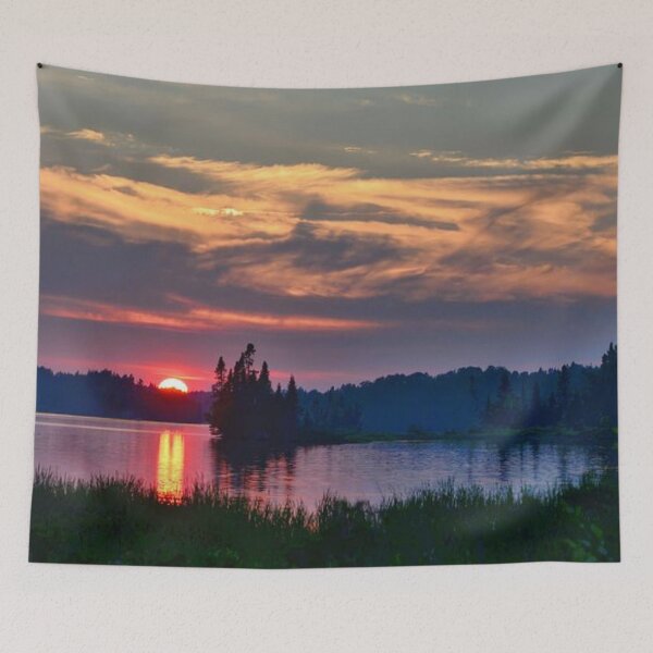 Item preview, Beautiful multicoloured sunset with clouds view from the lake  designed and sold by Durgaa D.