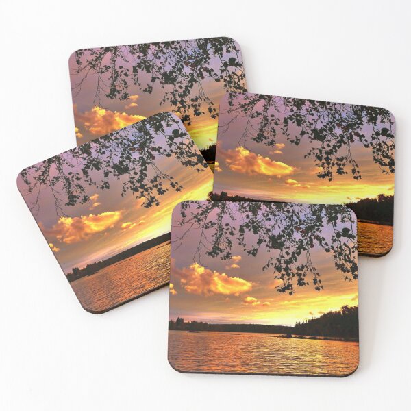 Item preview, Beautiful multicoloured sunset with clouds view from the lake  designed and sold by Durgaa D.