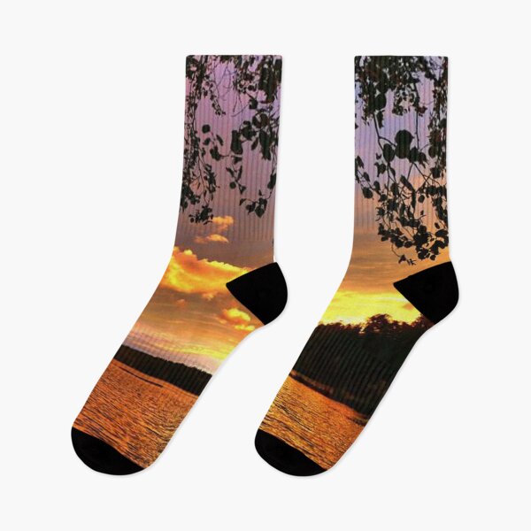 Item preview, Beautiful multicoloured sunset with clouds view from the lake  designed and sold by Durgaa D.