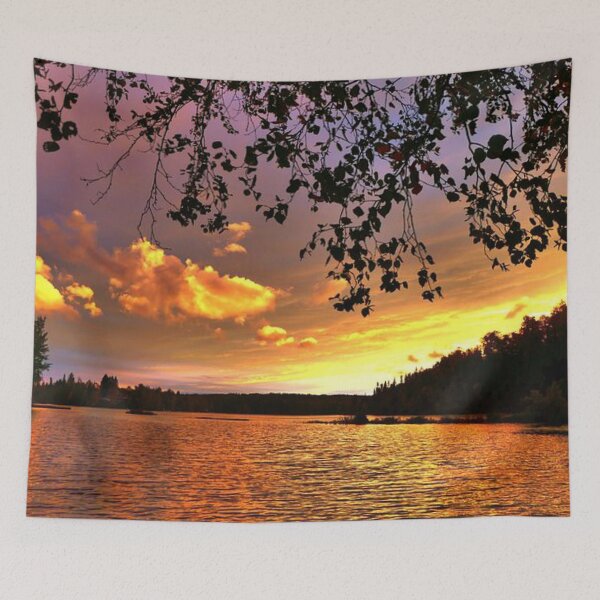 Item preview, Beautiful multicoloured sunset with clouds view from the lake  designed and sold by Durgaa D.