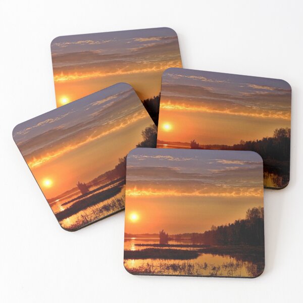 Item preview, Beautiful multicoloured sunset with clouds view from the lake  designed and sold by Durgaa D.
