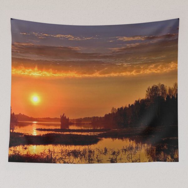 Item preview, Beautiful multicoloured sunset with clouds view from the lake  designed and sold by Durgaa D.