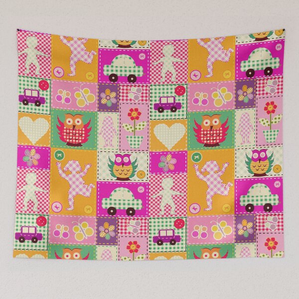 Item preview, A Patchwork Pattern for kids with childish sewed elements designed and sold by deepakrode7.