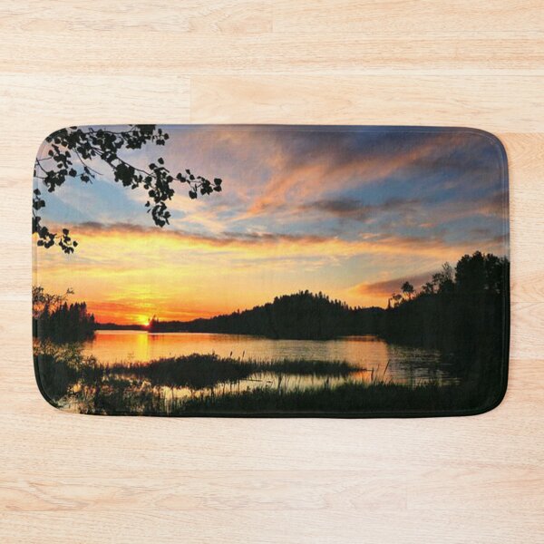 Item preview, Beautiful orange sunset with clouds view from the lake  designed and sold by Durgaa D.