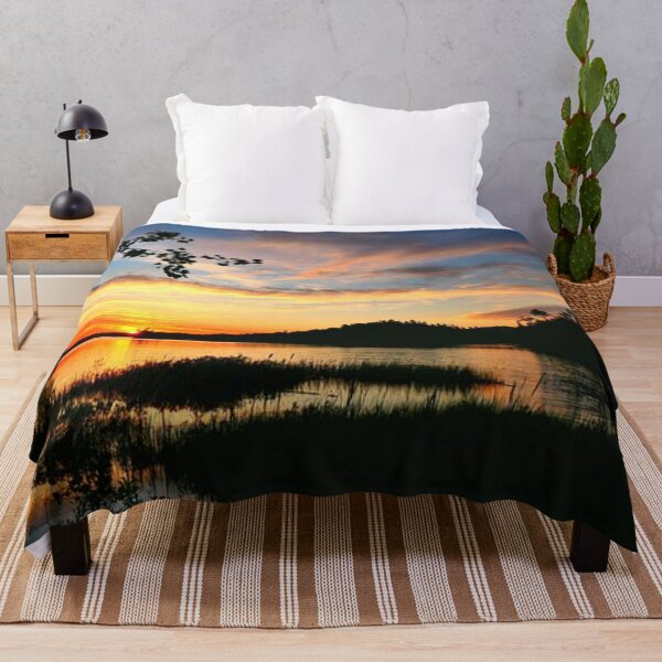 Item preview, Beautiful orange sunset with clouds view from the lake  designed and sold by Durgaa D.