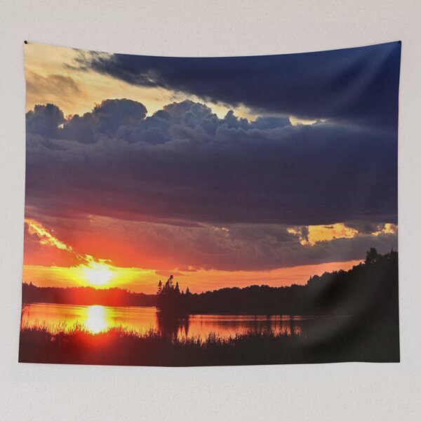 Item preview, Beautiful sunset with dark clouds view from the lake  designed and sold by Durgaa D.