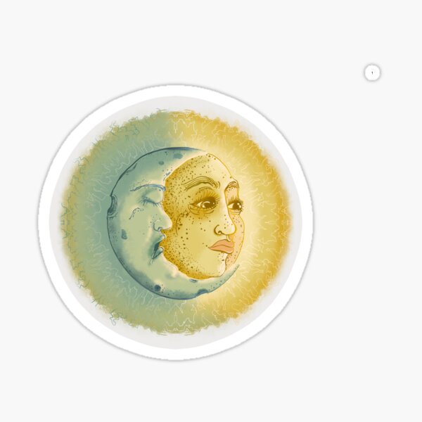 Sun & Moon Celestial Design Sticker