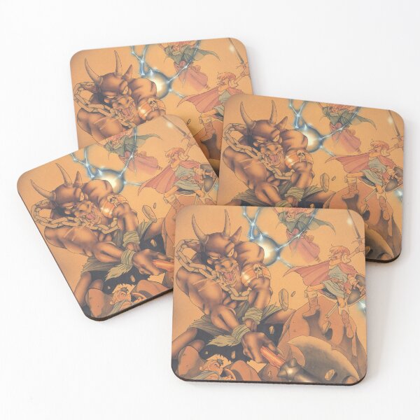 Item preview, Hiro, Pyra and Milo take on a Minotaur! designed and sold by ShiningMoogs.