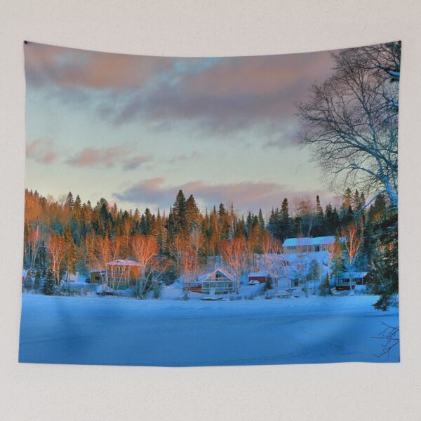 Item preview, Snowy winter day with autumn forest in the background  designed and sold by Durgaa D.