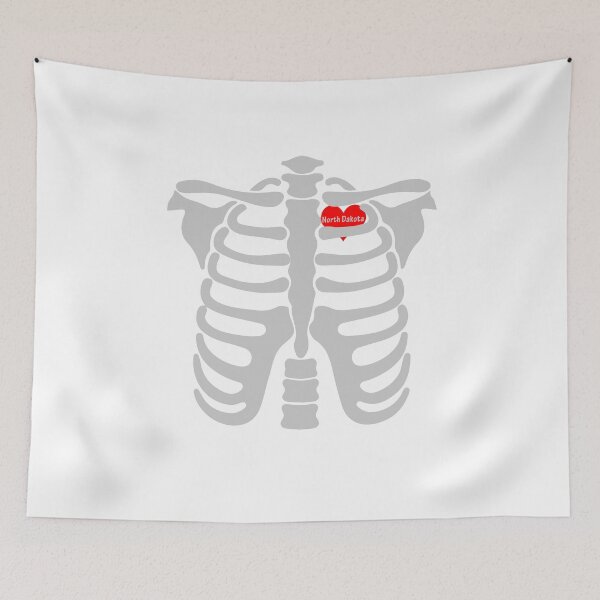 Item preview, North Dakota In Heart Skeletons Halloween Funny  designed and sold by Seas Wanda.