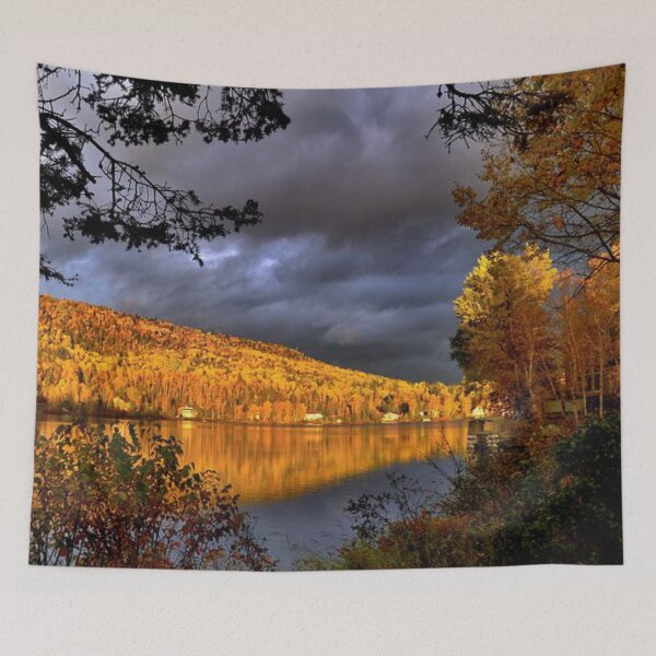 Item preview, Beautiful autumn forests view by the lakeside  designed and sold by Durgaa D.